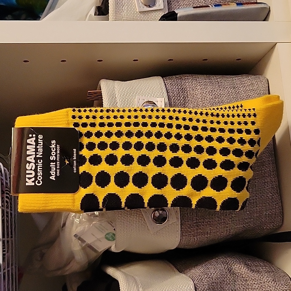 Yayoi Kusama yellow polka dot socks